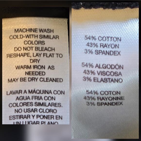 Chico's Black Denim Jean Shorts size 1.5, fits size 8 or 10, stretch, Inseam 10" - Picture 8 of 9